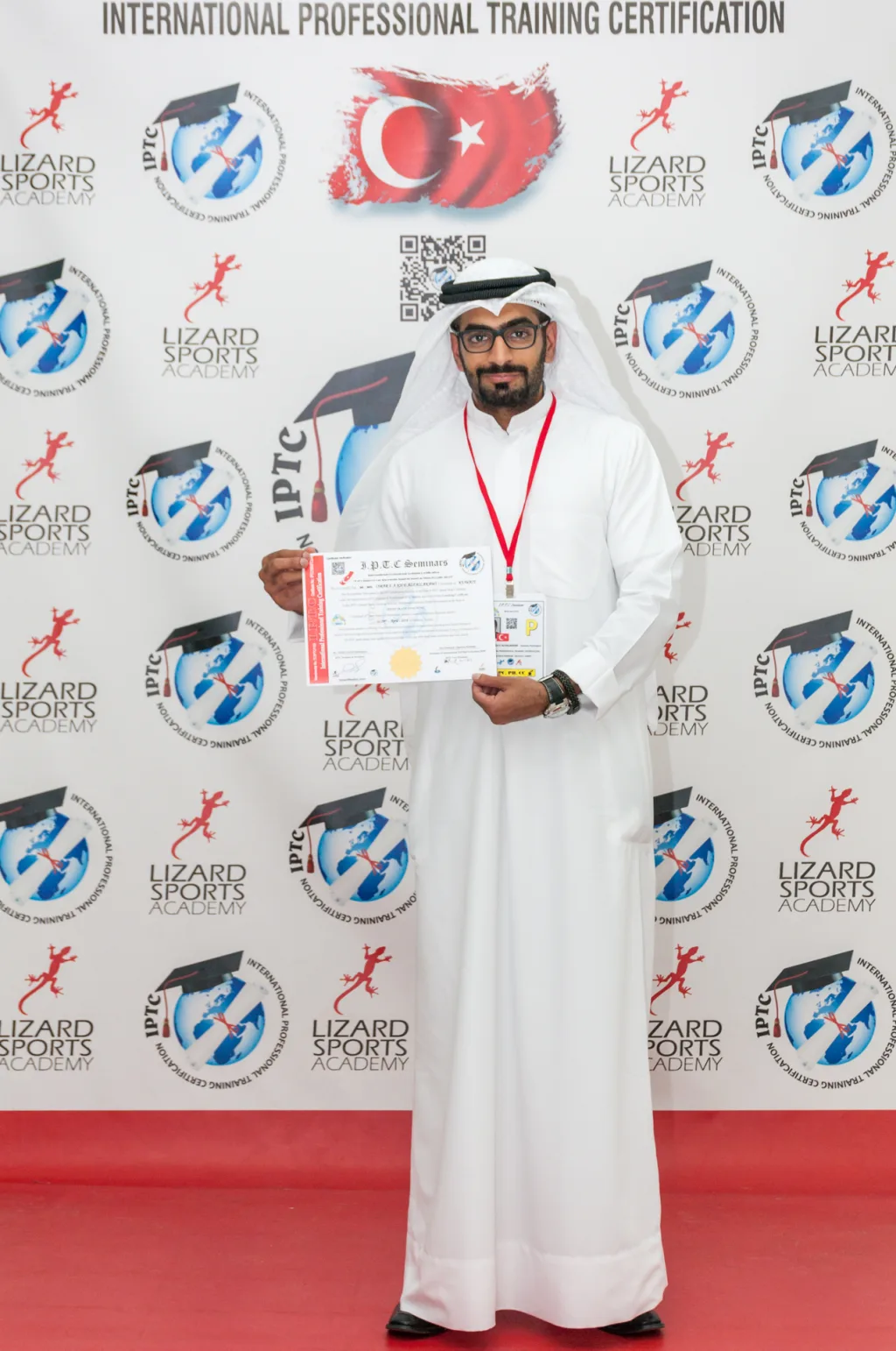 A course participant with an official IPTC international certification certificate