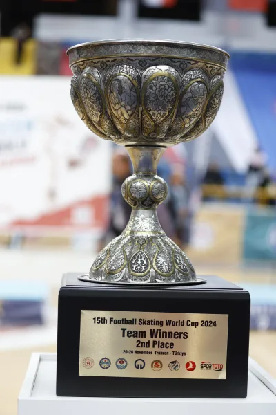 Award and trophy presentations at a Football Skating World Cup ceremony (photograph 3 of 12)