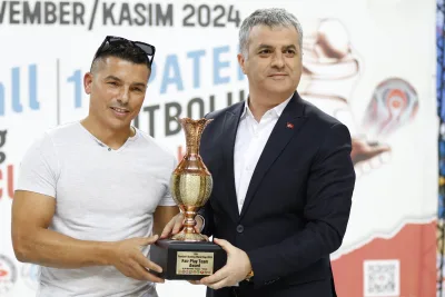 Award and trophy presentations at a Football Skating World Cup ceremony (photograph 11 of 12)