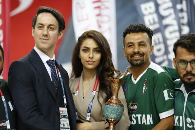 Award and trophy presentations at a Football Skating World Cup ceremony (photograph 23 of 24)
