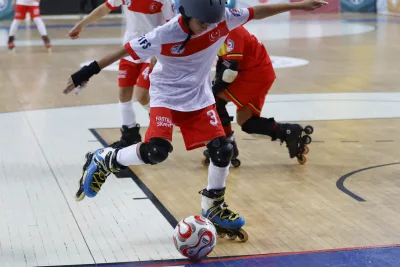 Young athletes competing in the first Junior Football Skating World Cup (photograph 15 of 26)