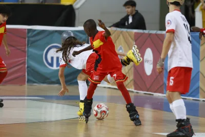 Young athletes competing in the first Junior Football Skating World Cup (photograph 18 of 26)