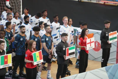 The opening ceremony of the Football Skating World Cup 2024, including the parade of nations (photograph 4 of 30)