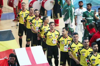 The opening ceremony of the Football Skating World Cup 2024, including the parade of nations (photograph 5 of 30)