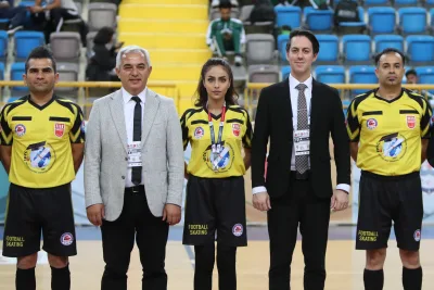 FIFS international referees officiating and preparing for Football Skating matches (photograph 1 of 19)