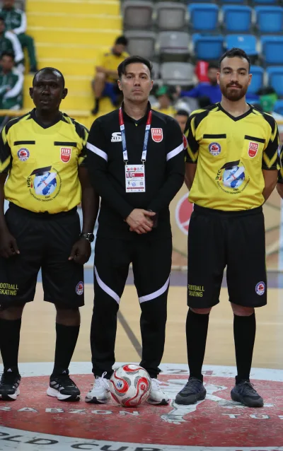 FIFS international referees officiating and preparing for Football Skating matches (photograph 2 of 19)