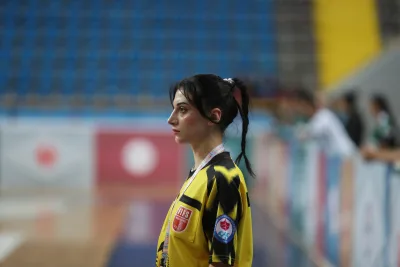 FIFS international referees officiating and preparing for Football Skating matches (photograph 3 of 19)