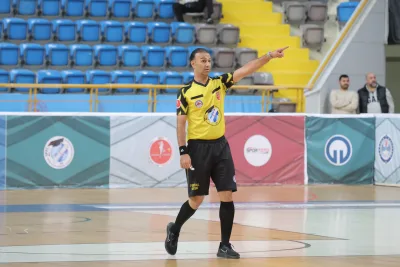 FIFS international referees officiating and preparing for Football Skating matches (photograph 8 of 19)