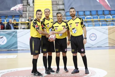 FIFS international referees officiating and preparing for Football Skating matches (photograph 15 of 26)