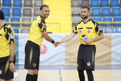 FIFS international referees officiating and preparing for Football Skating matches (photograph 23 of 26)