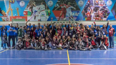 Participants at an international Football Skating coaching and refereeing seminar (photograph 1 of 18)