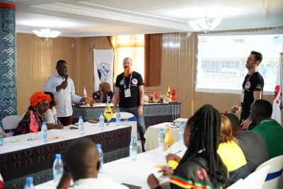 Participants at an international Football Skating coaching and refereeing seminar (photograph 6 of 18)