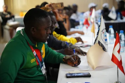 Participants at an international Football Skating coaching and refereeing seminar (photograph 7 of 18)